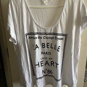 Venus French-Inspired White Graphic Tee.